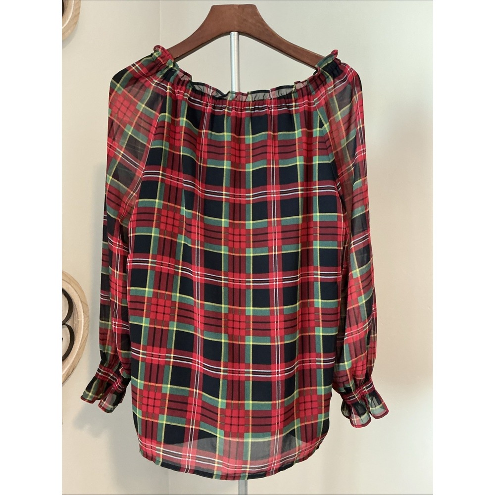Talbots Womens Tartan‎ Plaid Lined Blouse XL retail $99